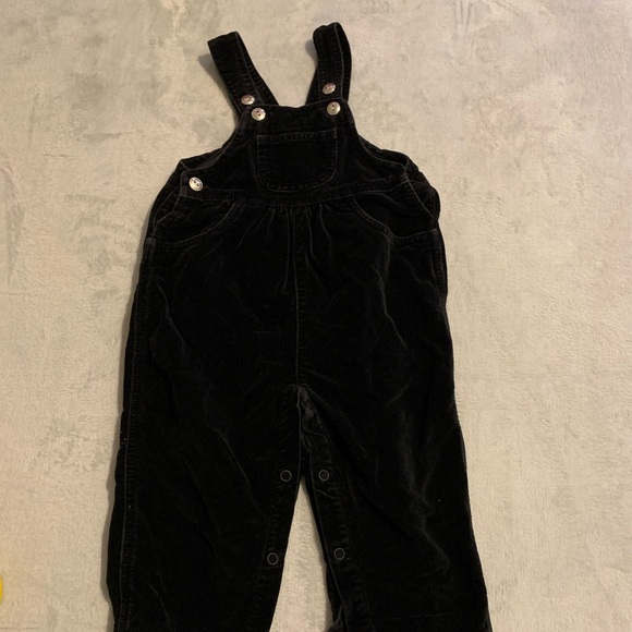 Other - Vintage Baby Girl‎ 18 Month Velvet Velour Black Overalls Y2K